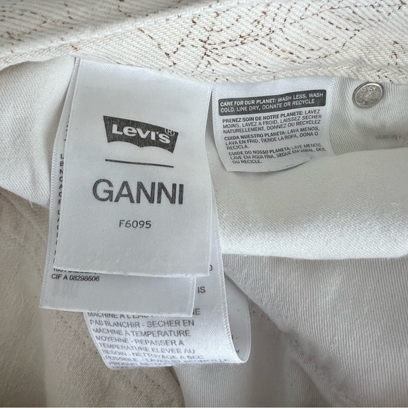 Ganni x Levi’s Slit Loose Pattern Ecru Jeans - Picture 11 of 12